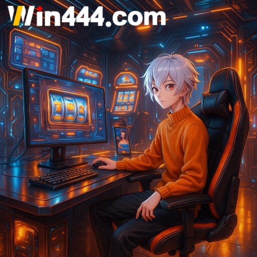 Imagem promocional da Win444 divulgando a plataforma e suas promoções